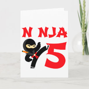 5 Jaar Oude Karate Ninja Feest Kids 5e Verjaardag Kaart