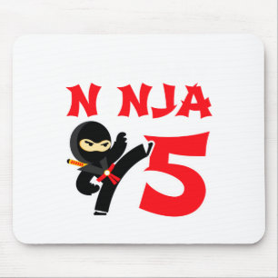 5 Jaar Oude Karate Ninja Feest Kids 5e Verjaardag Muismat