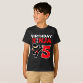 5 Jaar Oude Karate Ninja Feestje Kinderen 5e Verja T-shirt (Voorkant volledig)
