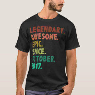 5 jaar oude legering sinds oktober 2017 5e verjaar t-shirt