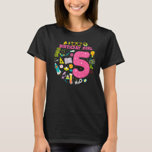 5 jaar oude meisjeswetenschapper 5e verjaardag mei t-shirt