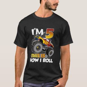 5 Jaar Oude Monster Truck 5e Verjaardag Boy T Shir T-shirt