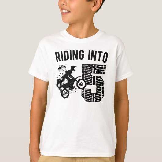 5 jaar oude motocross t-shirt (Voorkant)