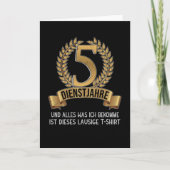 5 jaar oude onderneming met Jubileum werknemer Kaart (Voorkant)