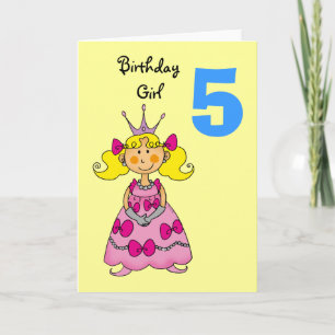 5 jaar oude prinses (blond haar) kaart