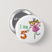 5 jaar oude prinses fairy ronde button 5,7 cm (Voorkant /achterkant)