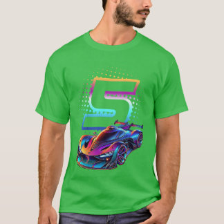 5 jaar oude race 5e verjaardag futuristische race t-shirt