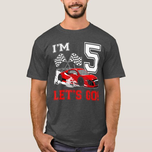 5 Jaar Oude Race 5e Verjaardag RaceRacing Boy T-shirt (Voorkant)