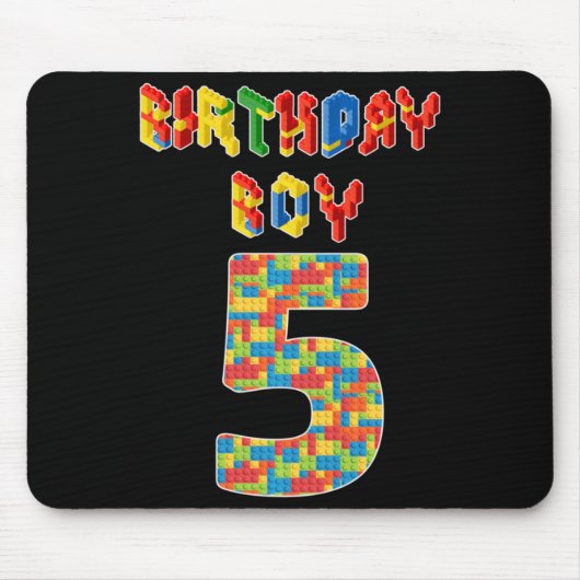 5 jaar oude schenkingen bouwstenen 5e geboortedag muismat (Voorkant)