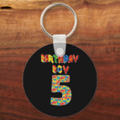 5 jaar oude schenkingen bouwstenen 5e geboortedag sleutelhanger (Voorkant)