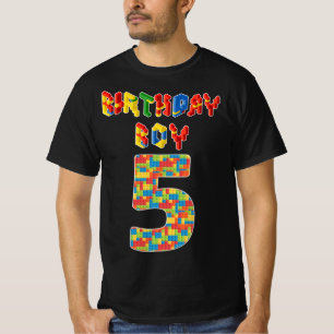 5 jaar oude schenkingen bouwstenen 5e verjaardag t-shirt