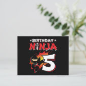 5 Jaar Oude Strips Ninja 5e Verjaardag Briefkaart (Staand voorkant)