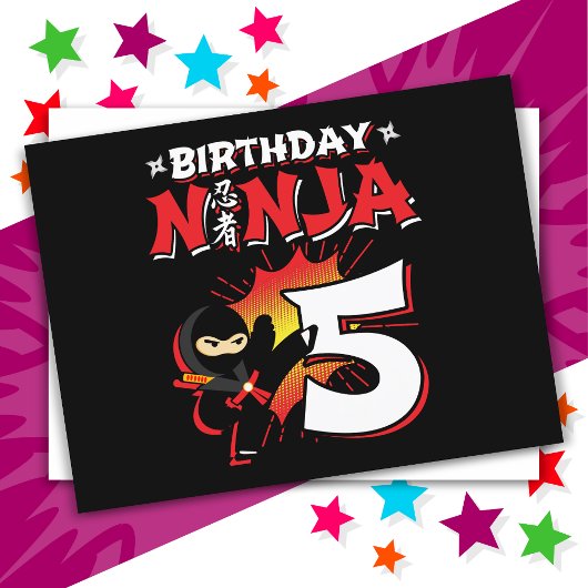 5 Jaar Oude Strips Ninja 5e Verjaardag Briefkaart