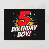5 Jaar Oude Superheld Verjaardag Jongen 5e Verjaar Briefkaart (Voorkant)