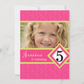 5 jaar oude uitnodiging van de Birthday Party Zebr (Voorkant)