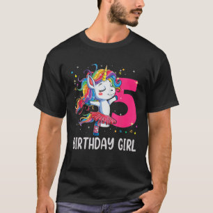 5 jaar oude Unicorn Dabbing 5th Birthday Girl Unic T-shirt