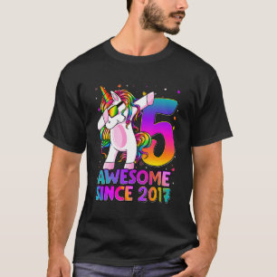 5 jaar oude Unicorn Dabbing 5th Birthday Girl Unic T-shirt