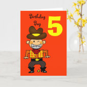 5 jaar oude verjaardag jongen kaart (Gele Bloem)