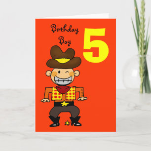 5 jaar oude verjaardag jongen kaart