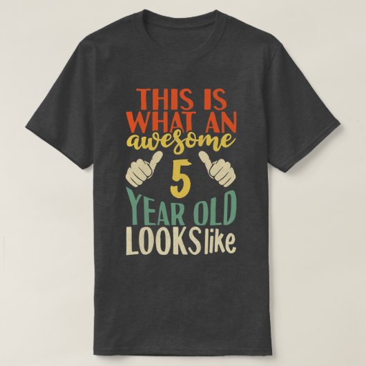 5 jaar oude verjaardag t-shirt (Design voorkant)