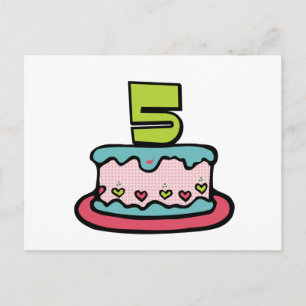 5 jaar oude verjaardagsCake Briefkaart