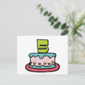 5 jaar oude verjaardagsCake Briefkaart (Staand voorkant)