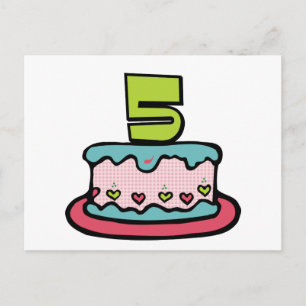 5 jaar oude verjaardagsCake Briefkaart