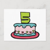 5 jaar oude verjaardagsCake Briefkaart (Voorkant)