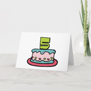 5 jaar oude verjaardagsCake Kaart