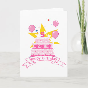 5 jaar oude verjaardagsCake Kaart