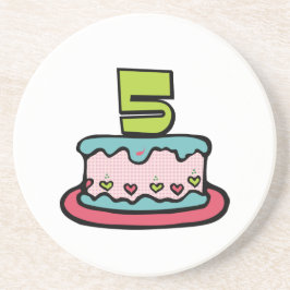 5 jaar oude verjaardagsCake Zandsteen Onderzetter