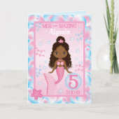 5 jaar oude zwarte zeemeermin | Happy Birthday Kaa Kaart (Voorkant)