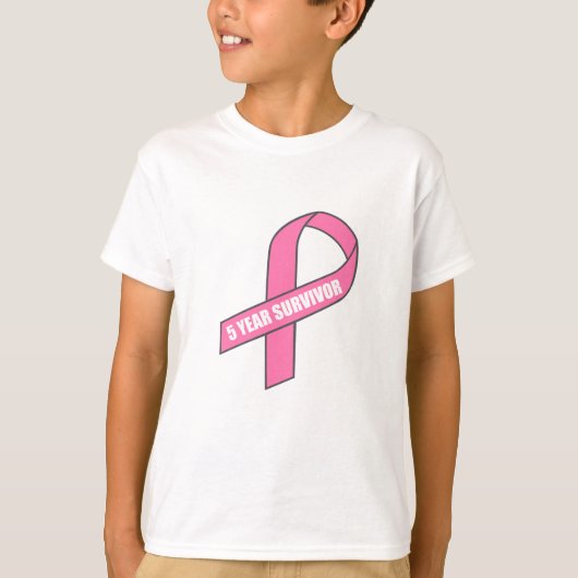 5 jaar overleving (borstkankerroze lint) t-shirt (Voorkant)