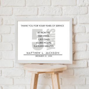 5 jaar pensioen of waardering van de werknemer cad poster