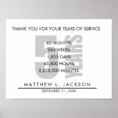 5 jaar pensioen of waardering van de werknemer cad poster (Voorkant)