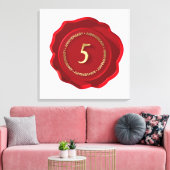 5 jaar rode wax zeehond canvas afdruk (Insitu (Woonkamer))