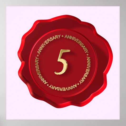 5 jaar rode wax zeehond poster (Voorkant)