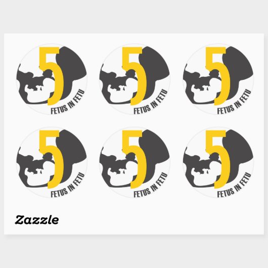 5 jaar ronde sticker (Vel)