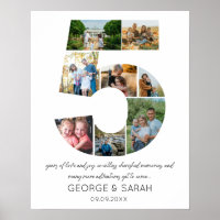 5 jaar samen Fotocollage bruiloft Jubileum