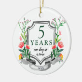 5 jaar Sober Personalized Sobriety Milestone Keramisch Ornament (Links)