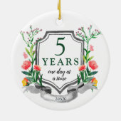 5 jaar Sober Personalized Sobriety Milestone Keramisch Ornament (Achterkant)