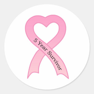 5 jaar Survivor Pink Ribbon Sticker