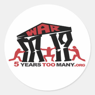 5 jaar te veel ronde Sticker