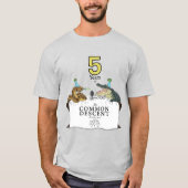 5 jaar van de gemeenschappelijke dalende gegoten t-shirt (Voorkant)