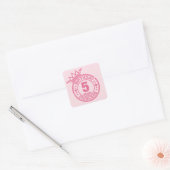 5 jaar - Verjaardag Prinses - roze Vierkante Sticker (Envelop)