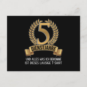 5 Jaar Werknemer Bedrijfsjubileum Bedrijf Briefkaart