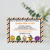 5 Jack o Lantern - 3x5 Halloween Party Invitation Kaart (Staand voorkant)