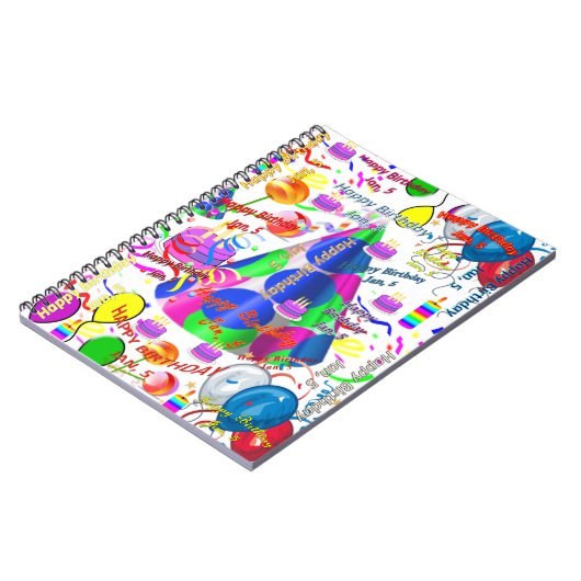 5 januari Verjaardagsnotitieboekje Notitieboek (Linkerzijde)