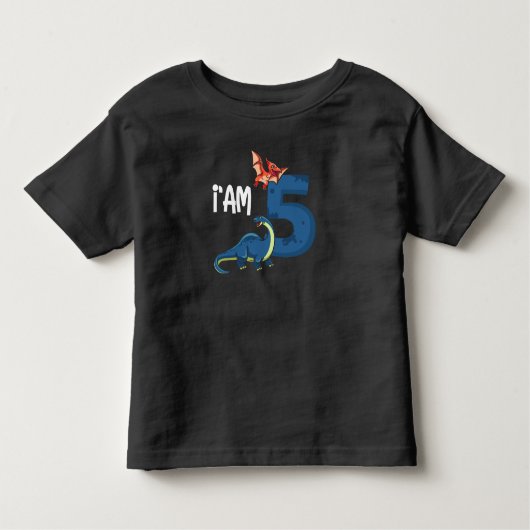 5-jarig jongetje Dinosaur Dinos 5 jaar oud Kinder Shirts (Voorkant)