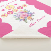 5-jarig jubileum bloemen voor altijd roze sherpa deken (3/4)